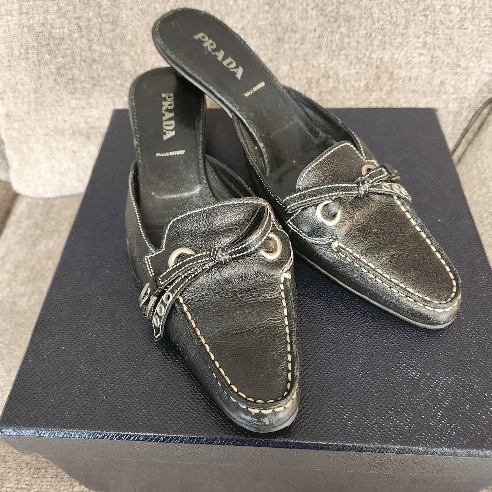 Black Prada kitty heels